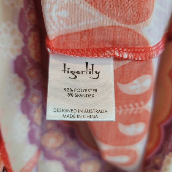 Tigerlily Archives Eastern Pink Sun Henna Inspired Swim Cover Up Dress, Large - Picture 5 of 8